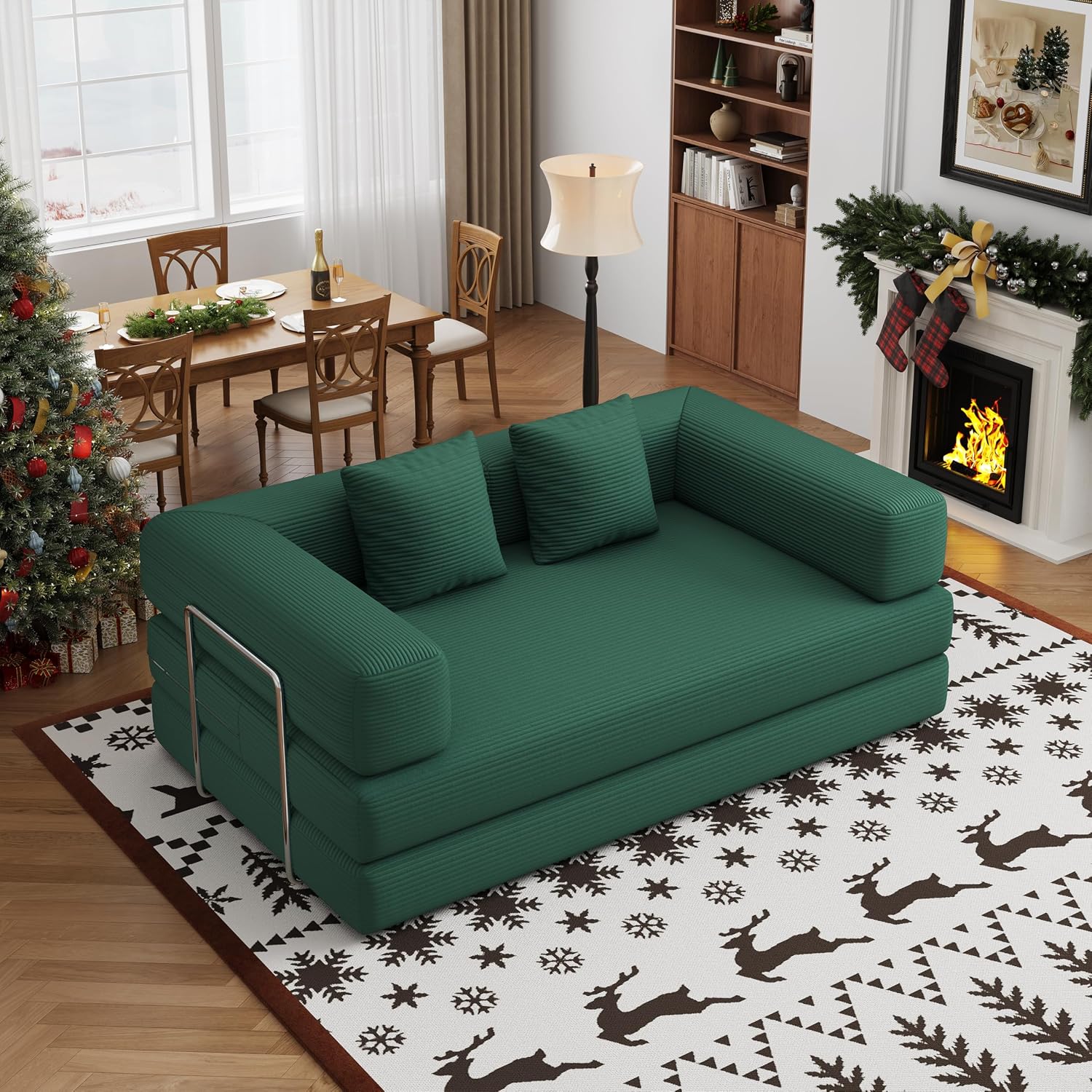 Single Couch Sofa for Small Spaces 2 in 1 Convertible Sleeper Sofa