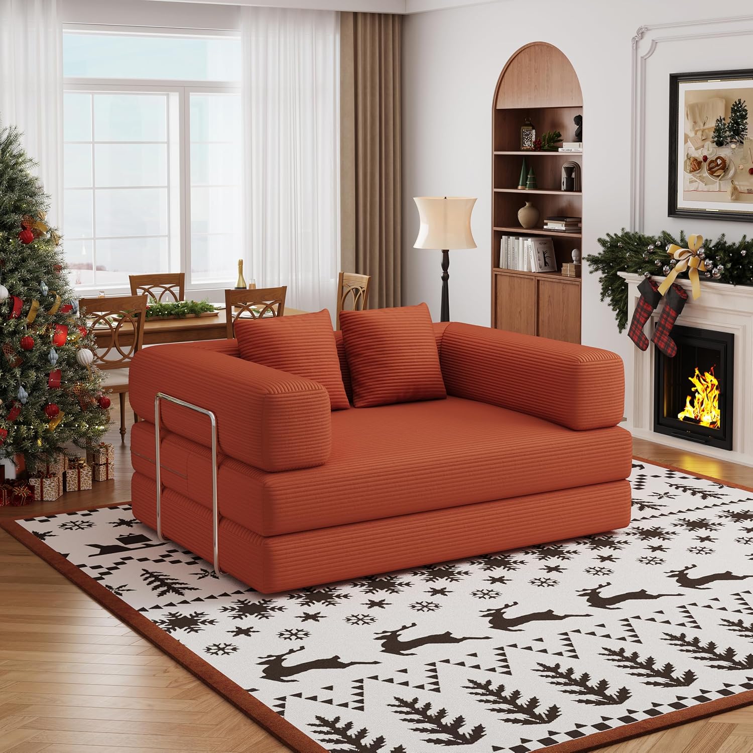 Single Couch Sofa for Small Spaces 2 in 1 Convertible Sleeper Sofa