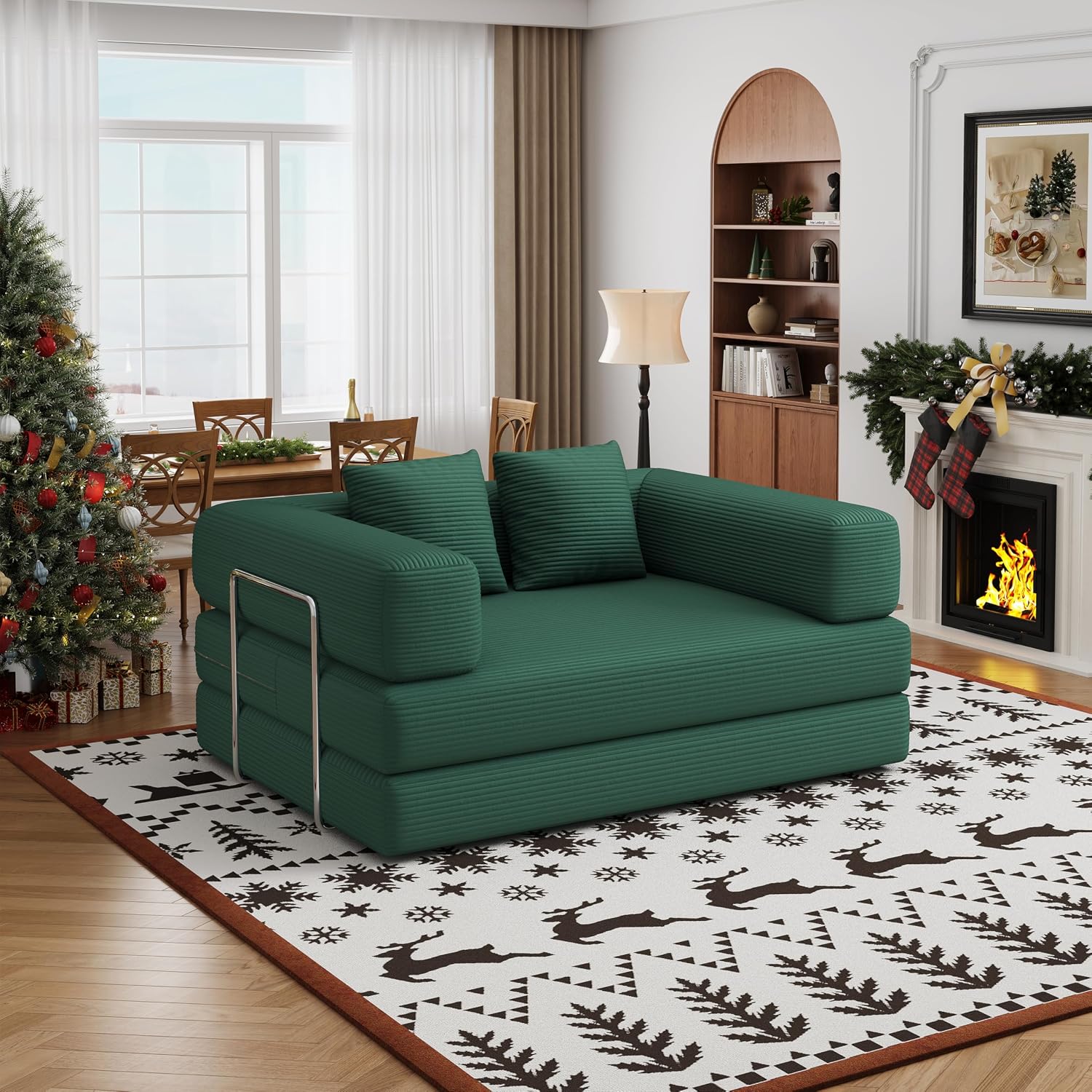 Single Couch Sofa for Small Spaces 2 in 1 Convertible Sleeper Sofa