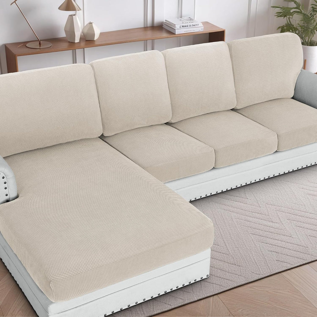 H.VERSAILTEX Sectional Couch Covers 8 Pieces Stretch Sofa Covers for Sectional Sofa